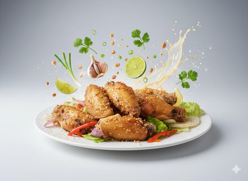 A13. SALT & PEPPER CHICKEN WINGS IN BUTTER (Gà Bơ - 8 PCS)