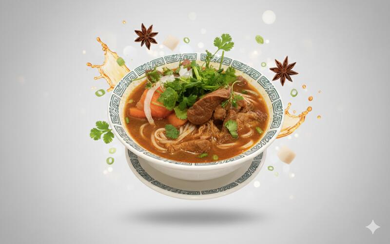 P16. BEEF STEW WITH RICE NOODLES (Phở Bò Kho)