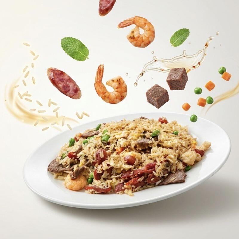 F5. MEATS & SEAFOODS FRIED RICE (Cơm Chiên Thập Cẩm)