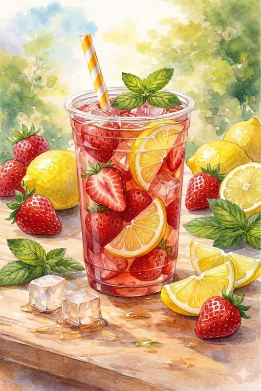 T2. STRAWBERRY LEMON TEA (Trà Dâu Chanh)